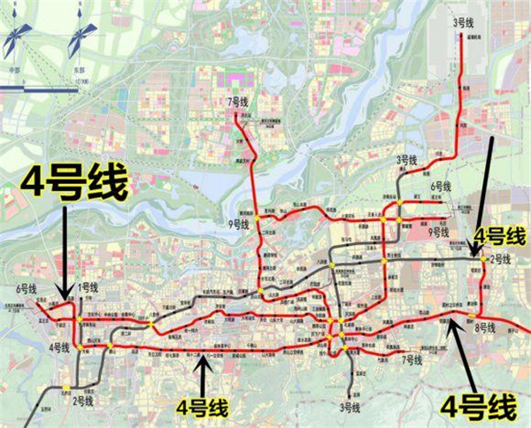 济南轨道交通 4 号线一期工程是东西向骨干线 ,自西向东依次经过槐荫
