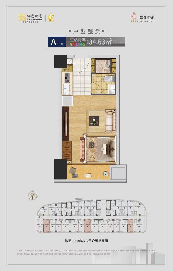 济南历城区路劲中心公寓户型图2
