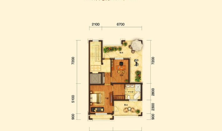 类独别墅C户型436平米5室4厅6卫2层