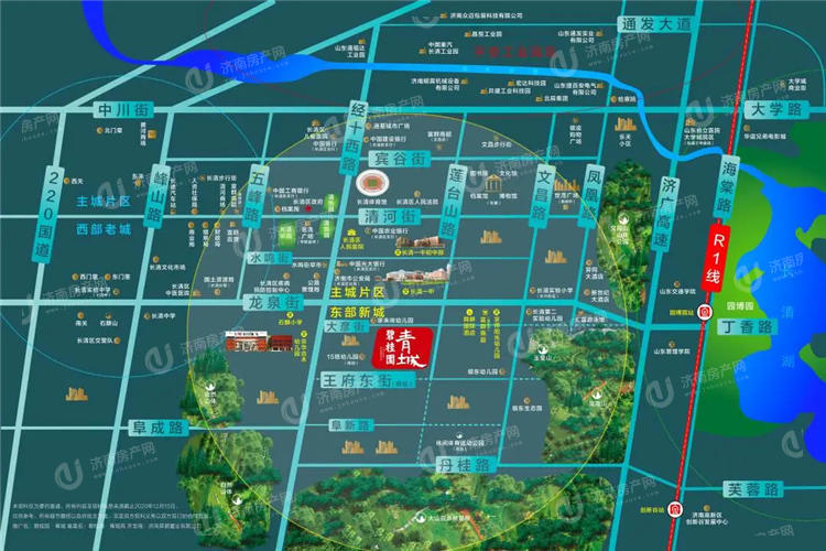 长清碧桂园青城位置区域图1
