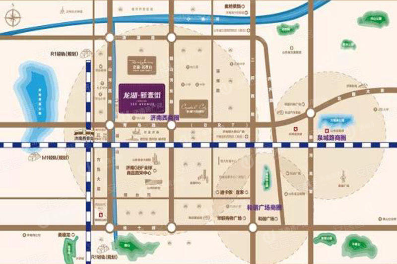 济南龙湖新壹街交通图