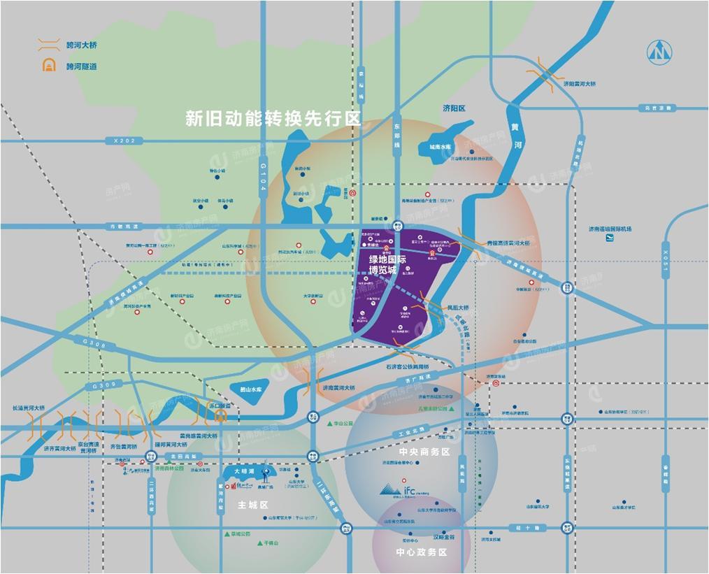 济南先行区济阳绿地博览城位置区域图