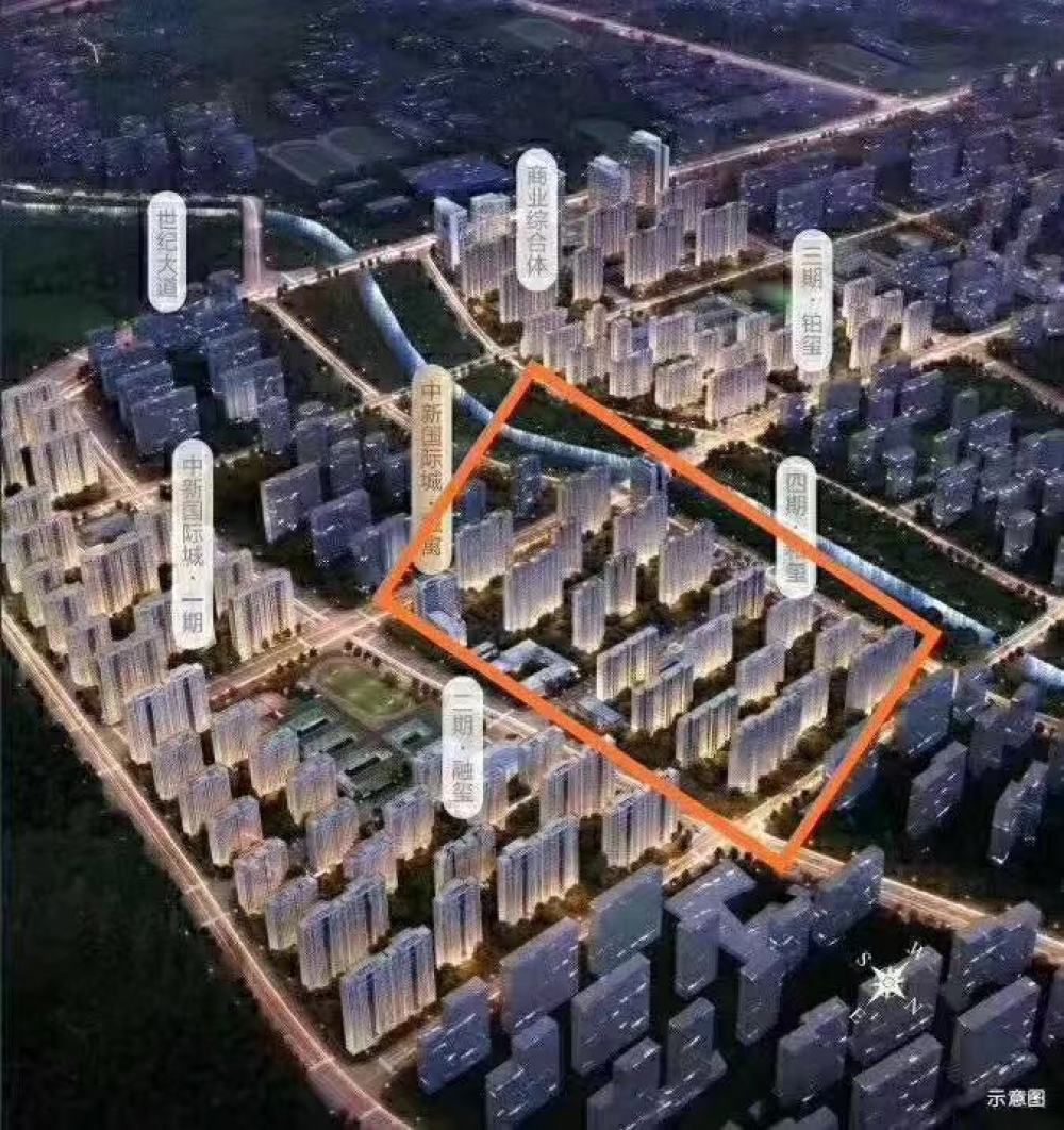 奥特莱斯旁中新国际城南北通透三室