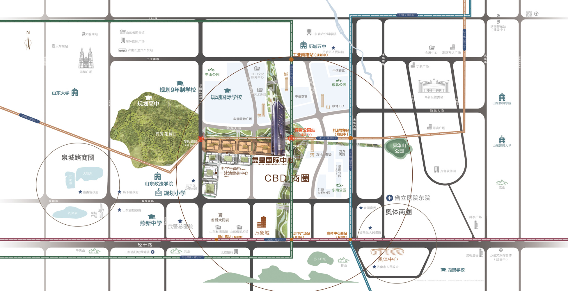 CBD头牌、双公园双地铁、商业配套  5室2厅